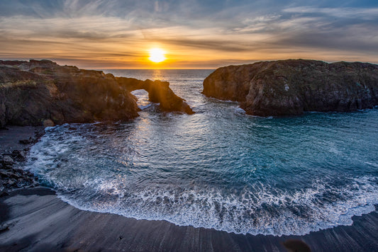 Arch Sunset with Lacey Wave